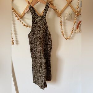 Zara girls leopard print overalls NWT